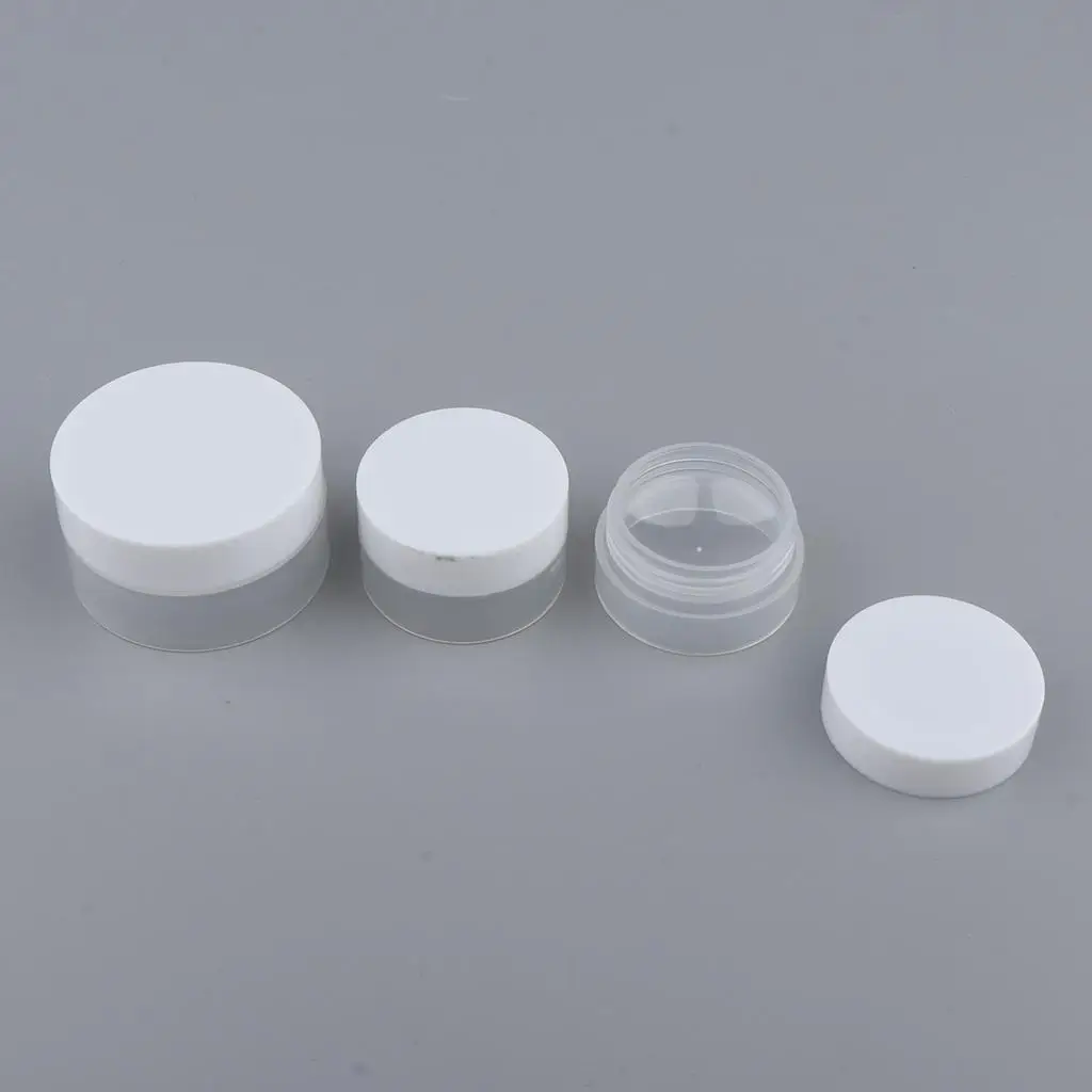 1 Empty Jars Pots Refillable Travel Lip Balm Cosmetic White Caps