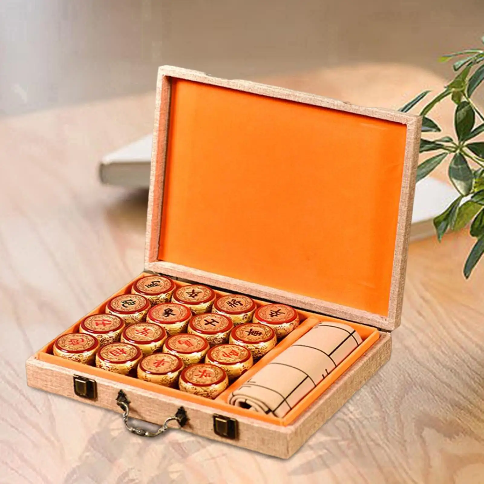 Wooden Chinese Chess with Board Game Player Set Multifunction Chinese Chess Set