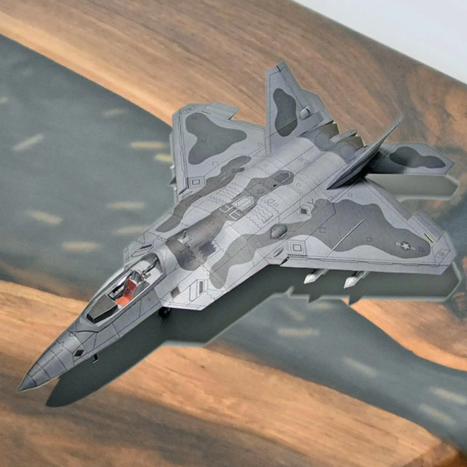 3D F22 Fighter Assemble Paper Model Kit Education Toys for Kids Collectables