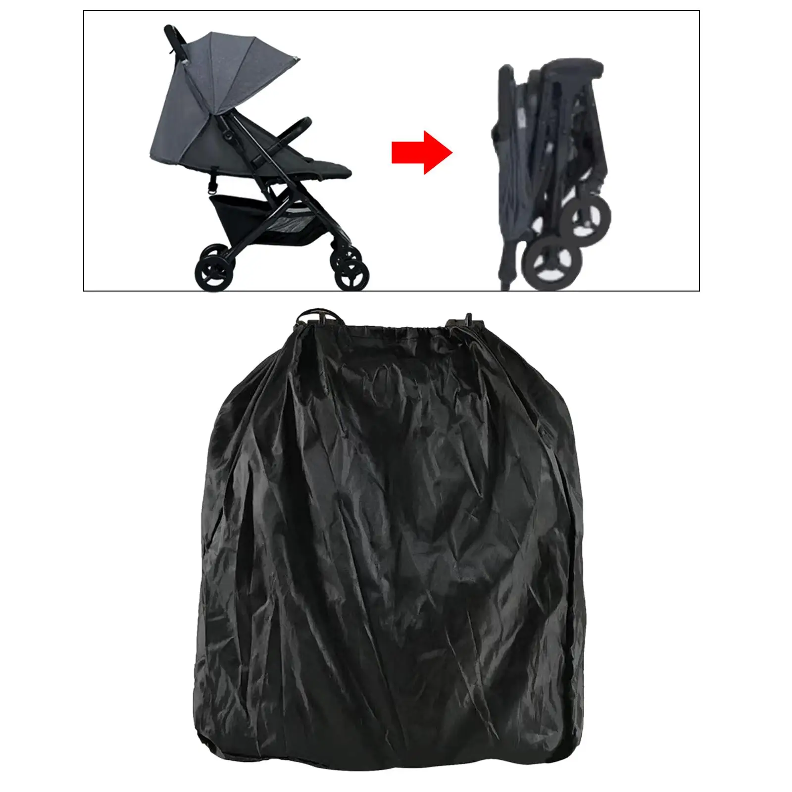 Air Travel Stroller Bag Carrying Oxford Cloth Drawstring Closure Stroller Storage Bag for Airports Gate Check Bag Airplane