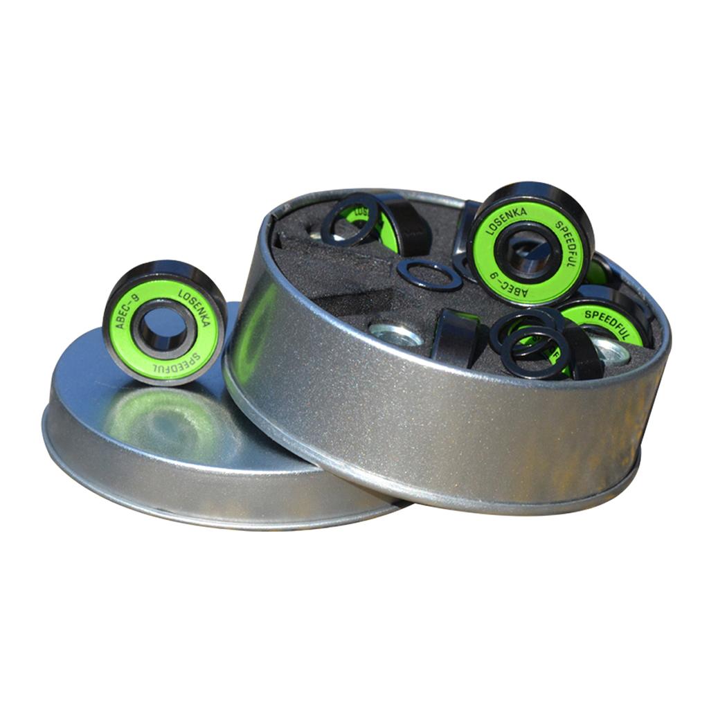 Premium Skateboard Bearings Pro Longboard Bearings ABEC-9 with Storage Box Steel Bearings Skateboard Roller Wheel