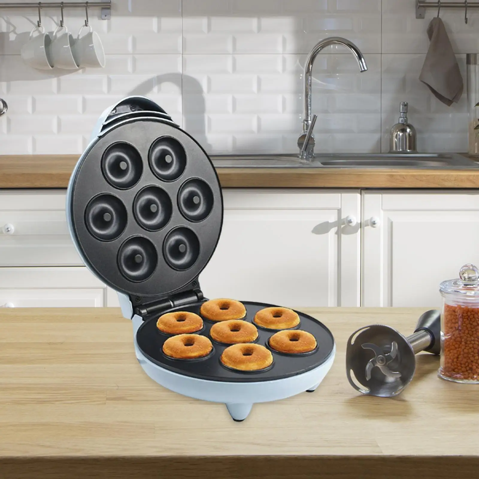 Donut Maker Machine 1200W Waffle Doughnut Machine for DIY Coffee Shop Snack