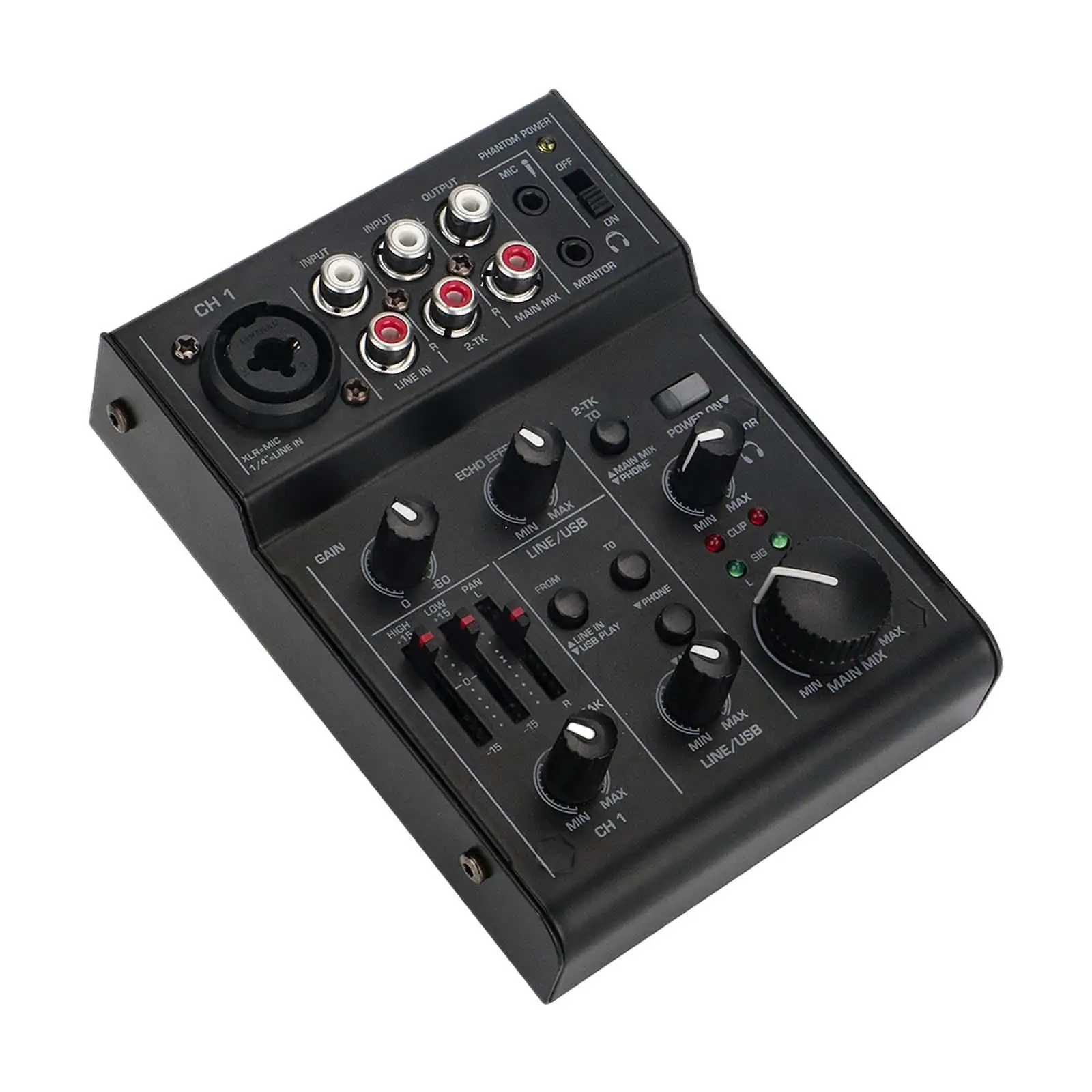 Digital Mixer Universal Interfaces Easy Connection Portable Audio Sound Mixer for Microphone Mobile Phone Laptop Active Speaker