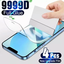 4PCS Full Cover Hydrogel Film On The For iPhone 13 12 13 For iPhone X XS XR XS MAX 6 7 8 Plus 11 12 13 Pro Max Screen Protector
