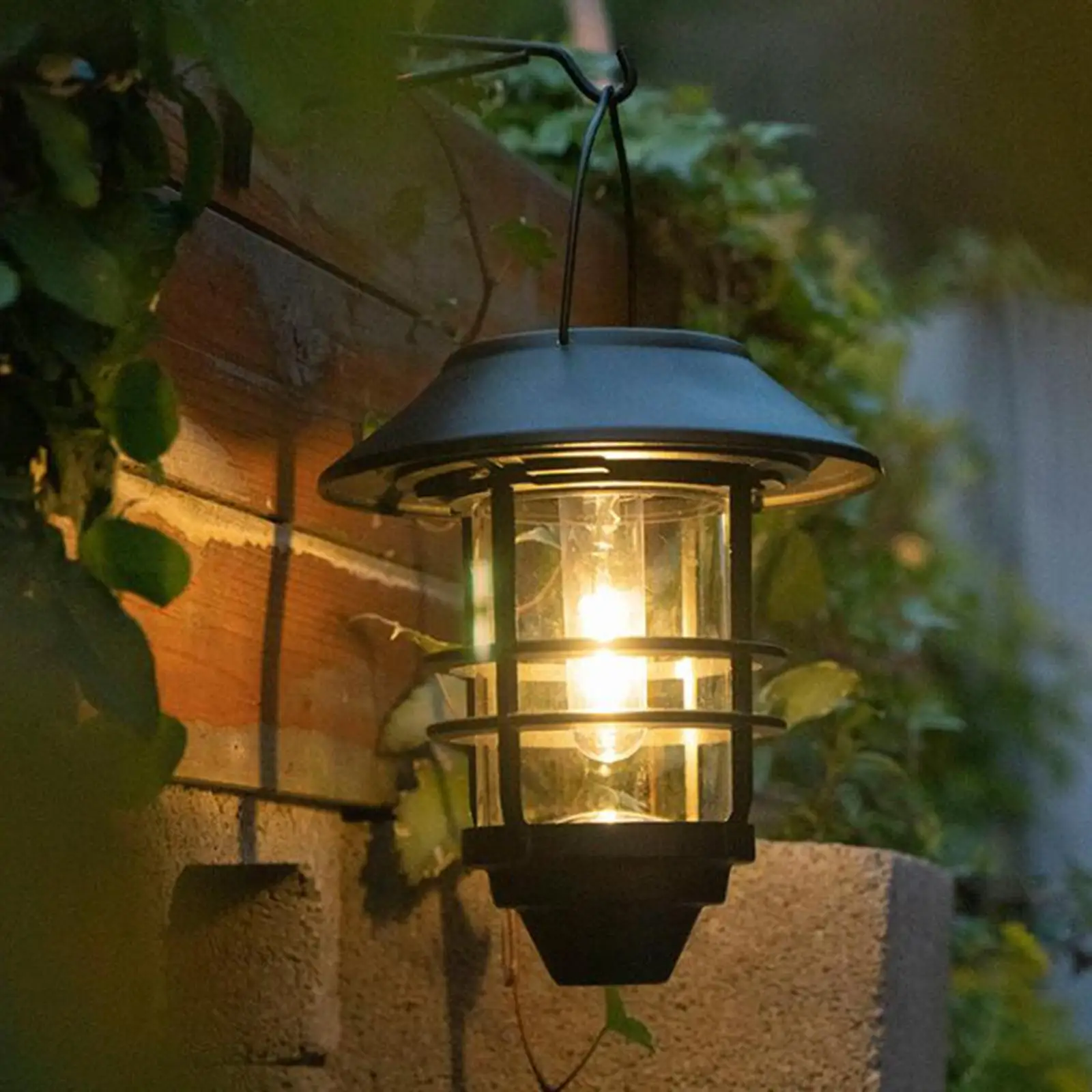 Solar Powered Hanging Lantern LED Light Metal for Outdoor Garden Patio Backyard Decor