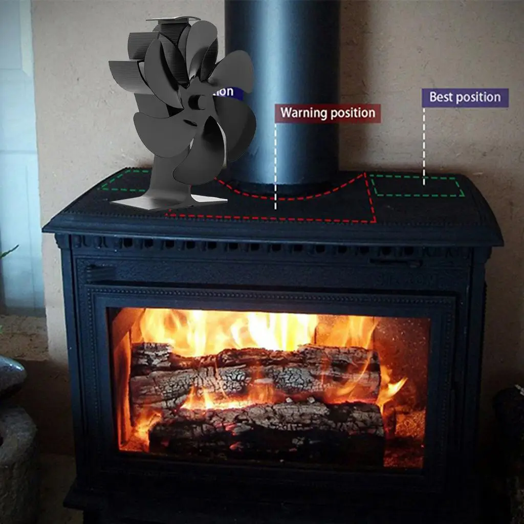 Heat Powered Stove Fan  Environment Friendly Slient Non Electric Fireplace  Log Burner Small Fan for Home