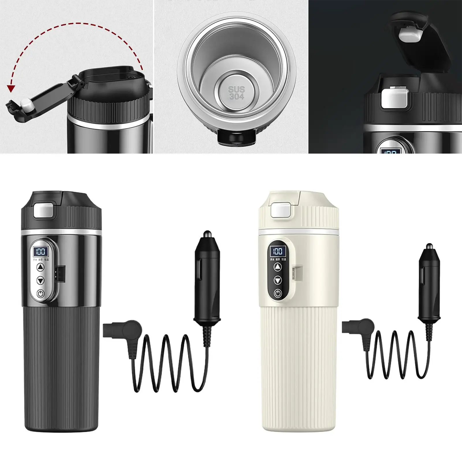 Car Heating Cup Car Electric Kettle for Tea Heating Water Camping