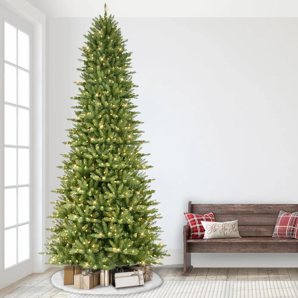 Christmas Decoration 10 Foot Pre-Lit Slim Fraser Fir Artificial Christmas Tree With 900 UL Listed Clear Lights Christmas tree