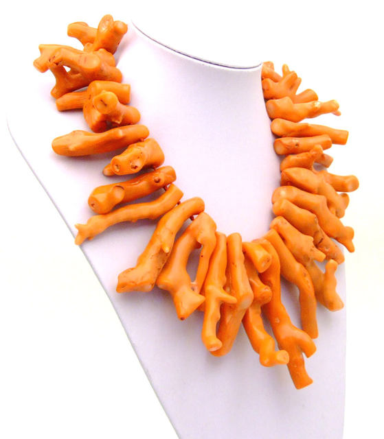 Qingmos Natural Orange Coral Necklace for Women with Genuine 50-70mm Branch  Shape 18 Coral Chokers Necklace Fine Jewelry - AliExpress