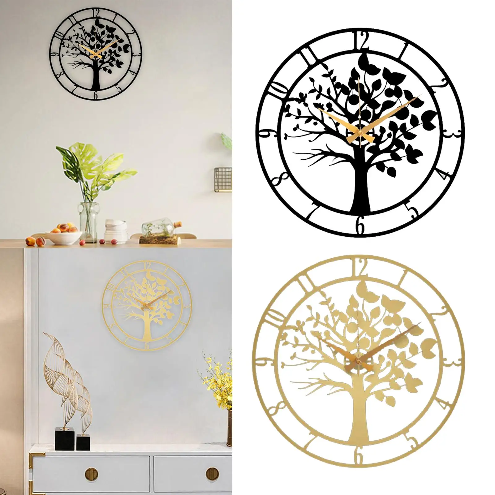 Metal Clock Modern Decorative Hanging Silent Wall Hanging Clocks Large Wall Clock for Kitchen Farmhouse Home Office Living Room