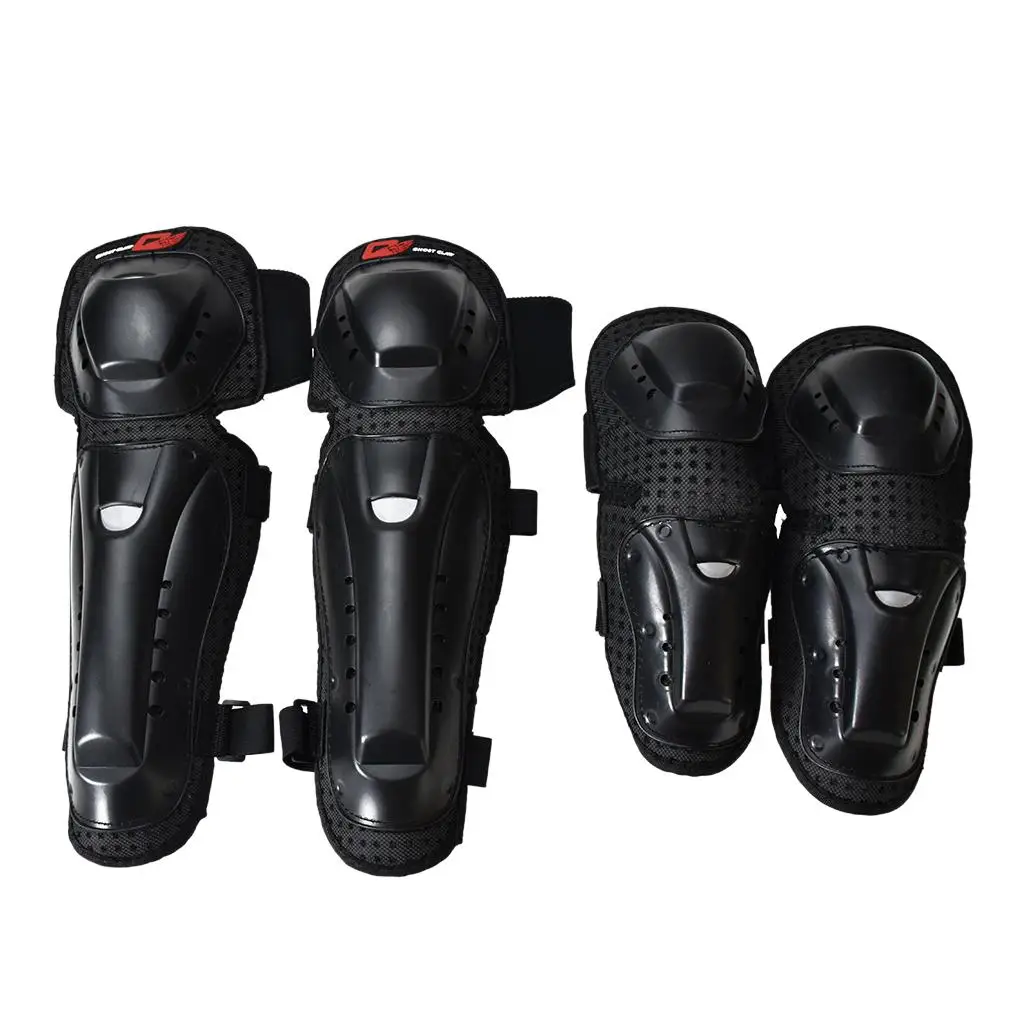 Elbow and knee pads protect kneecap for motorcycle, horse riding, soccer,