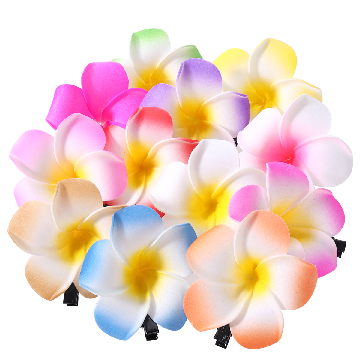 Best of FRCOLOR 24Pcs 2.4 Inch Hawaiian Plumeria Flower Hair Clip Hair Accessory For Beach Party Wedding Event Decoration(12 Colors) Reviews & Tips