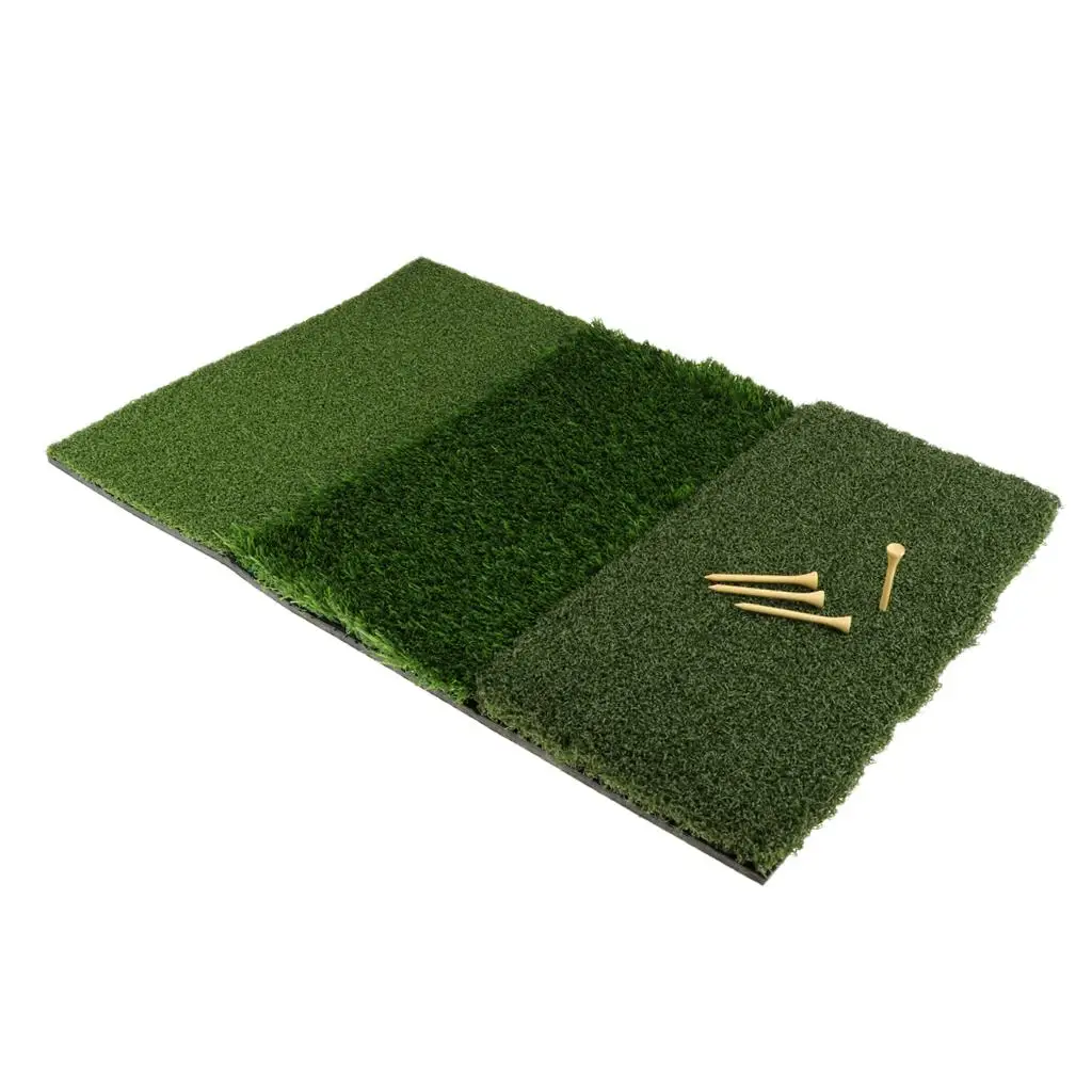 3 in 1 Portable Golf Hitting Practice Mat with Tee Holder for Backyard & Indoor Training Aid Equipment