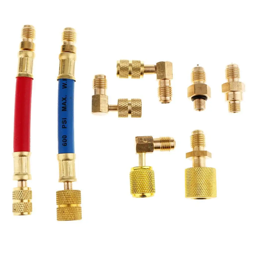 8Pc/  Conditioning Refrigeration R134 Connector Adapter Hose