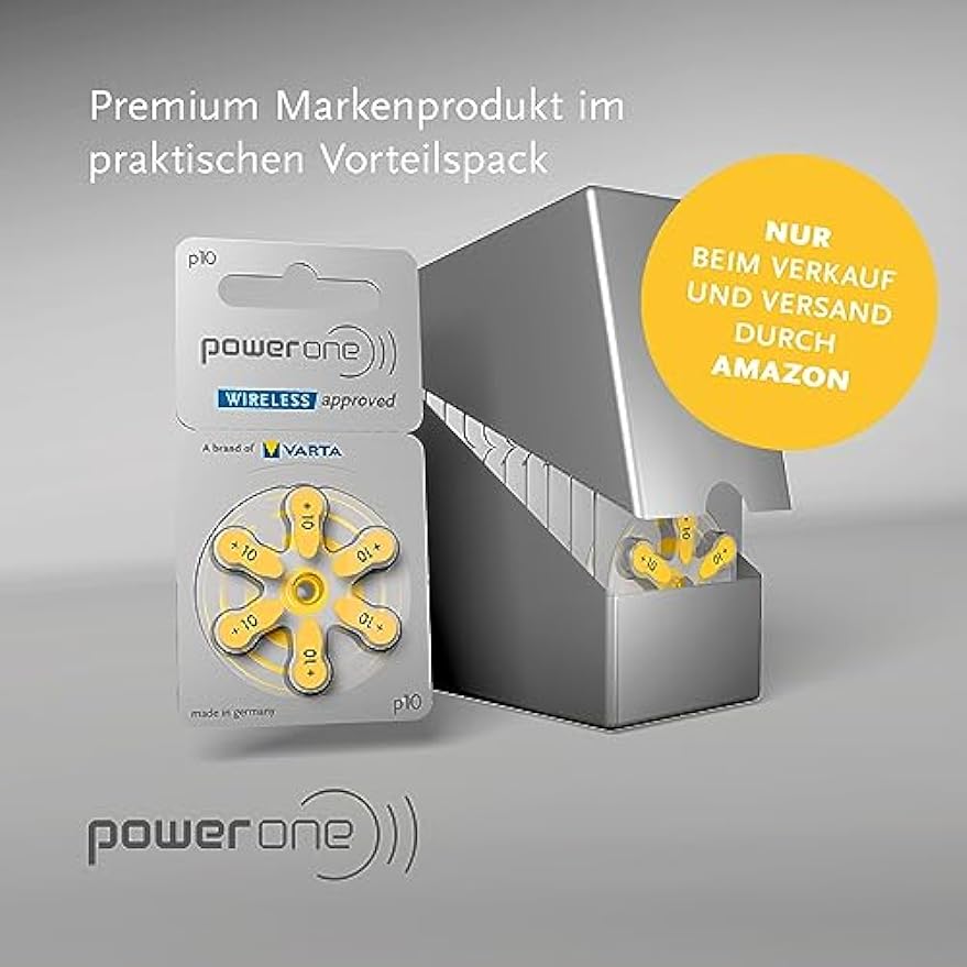 Description Picture 3 of itemPowerOne P10 Hearing Aid Batteries 60 PCS 10 Cards Zinc Air 1.45V 10A 10 a10 PR48 Hearing Aid Battery For hearing aids