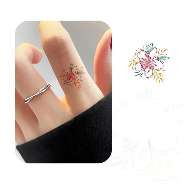 Flower Arm Girl TATTOOX99 New Dark Gothic Letter Finger Tattoo Sticker