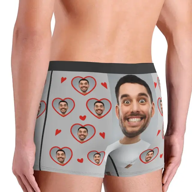 Personalized Boxer Briefs Custom Men Face Photo Underwear Gift For