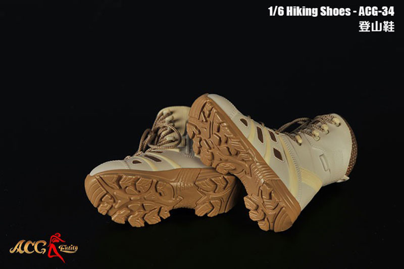Zapatos de senderismo masculinos a escala ACG-34 1/6, botas de batalla, zapatos huecos de soldado, Modelo compatible con