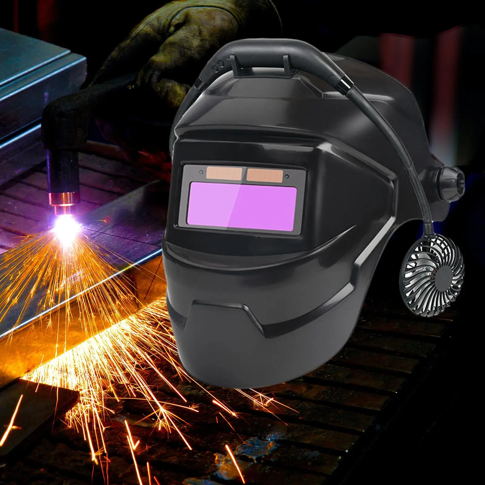 Welding Face Cover Hood Automatic Variable Light Multipurpose Comfortable Overhead Protection Adjustable for TIG Mig ARC