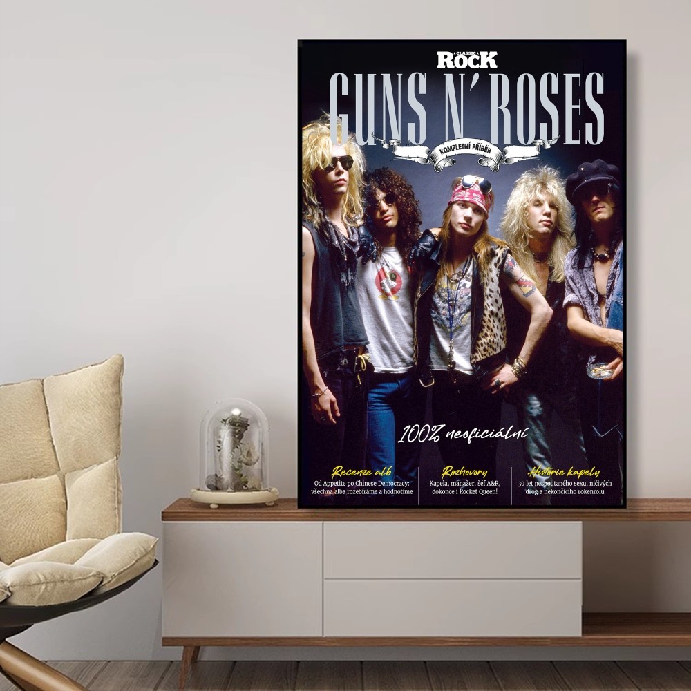 Vintage Rock Music Band G-Guns N Roses Classic Anime Poster Fancy Wall Sticker Living Room Decoration Decor Art Wall Stickers