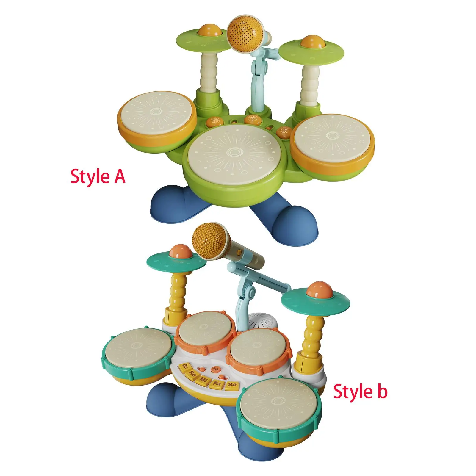 Baby Baby Drum Set Light Toys 3 Year Old Durable with Toy Microphone Baby