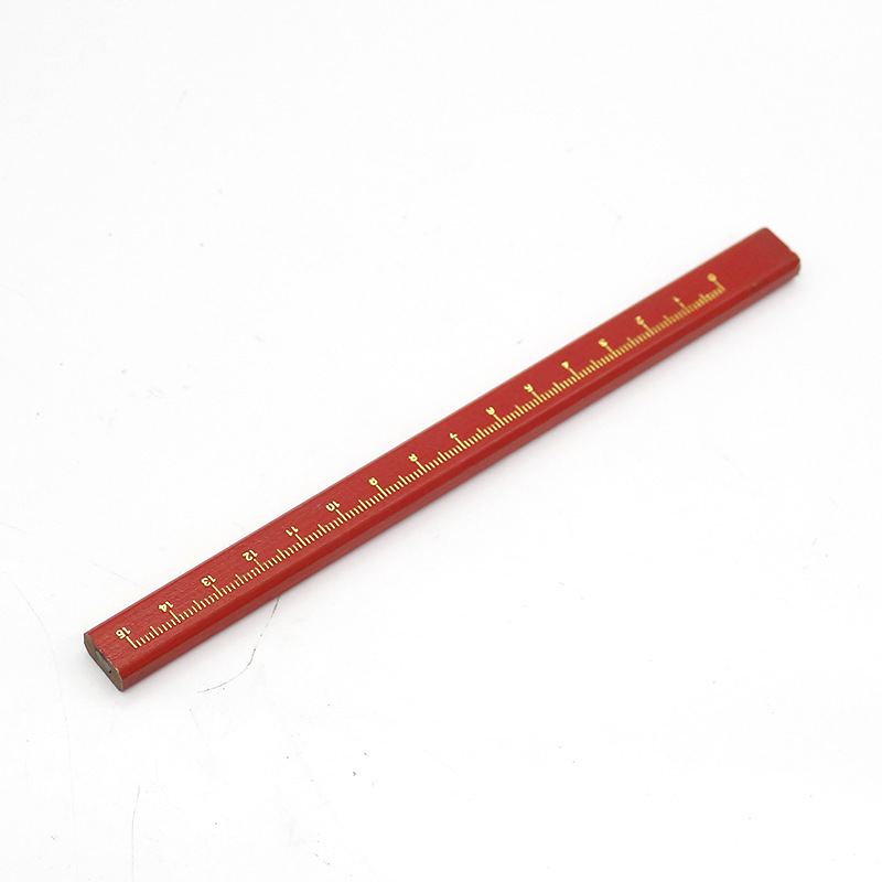 10 Stück Zimmermannsbleistift dicker Kern schwarzer Stift spezieller Markierungsstift DIY mit Skala Zimmermannswerkzeug Stift Briefpapier Markierungsstift – Detail 11