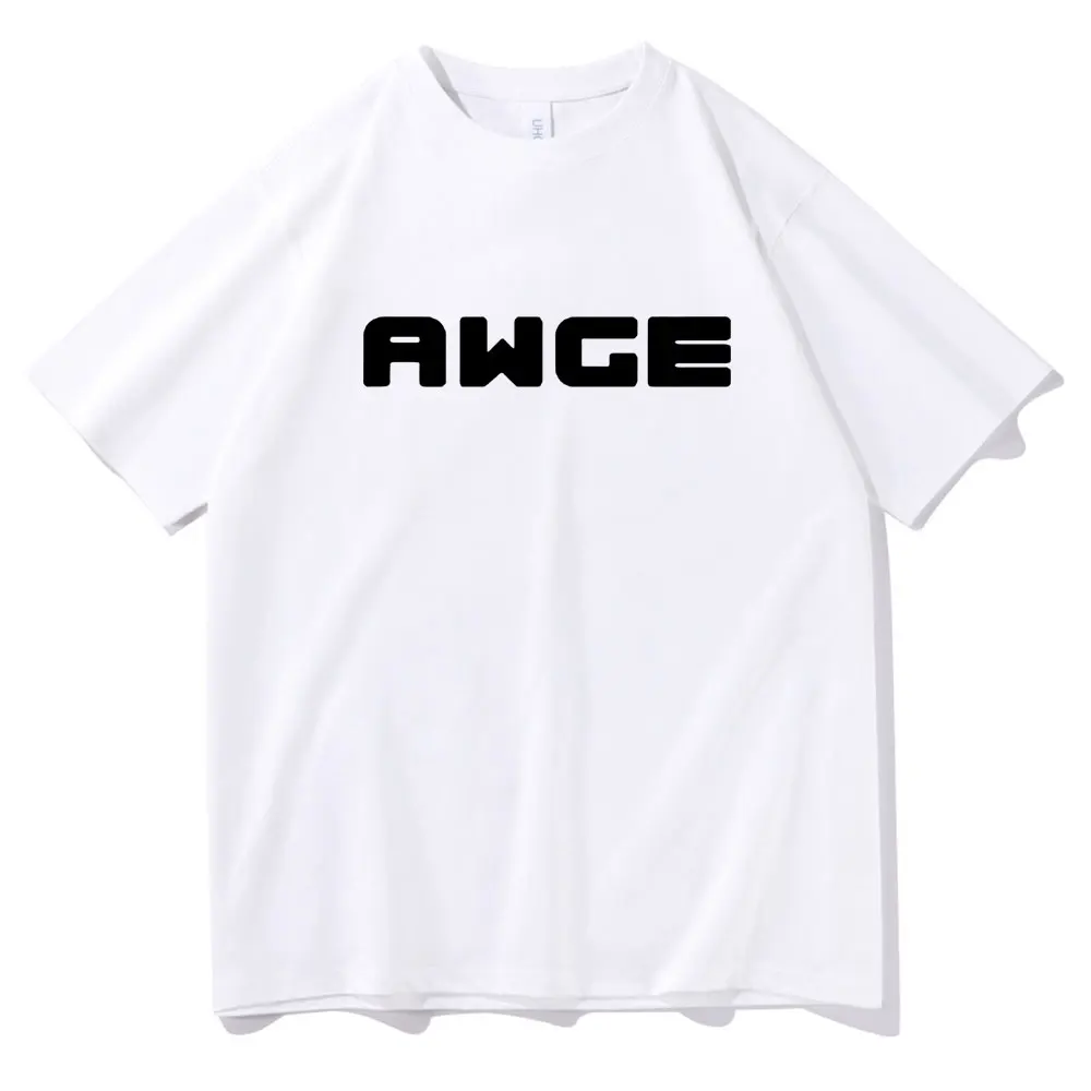 Rap Asap Rocky Awge Letter Black Red Logo Print T Shirt Men Women Fashion  Hip-Hop Tees Tops Vintage Men's Casual Cotton Tshirt