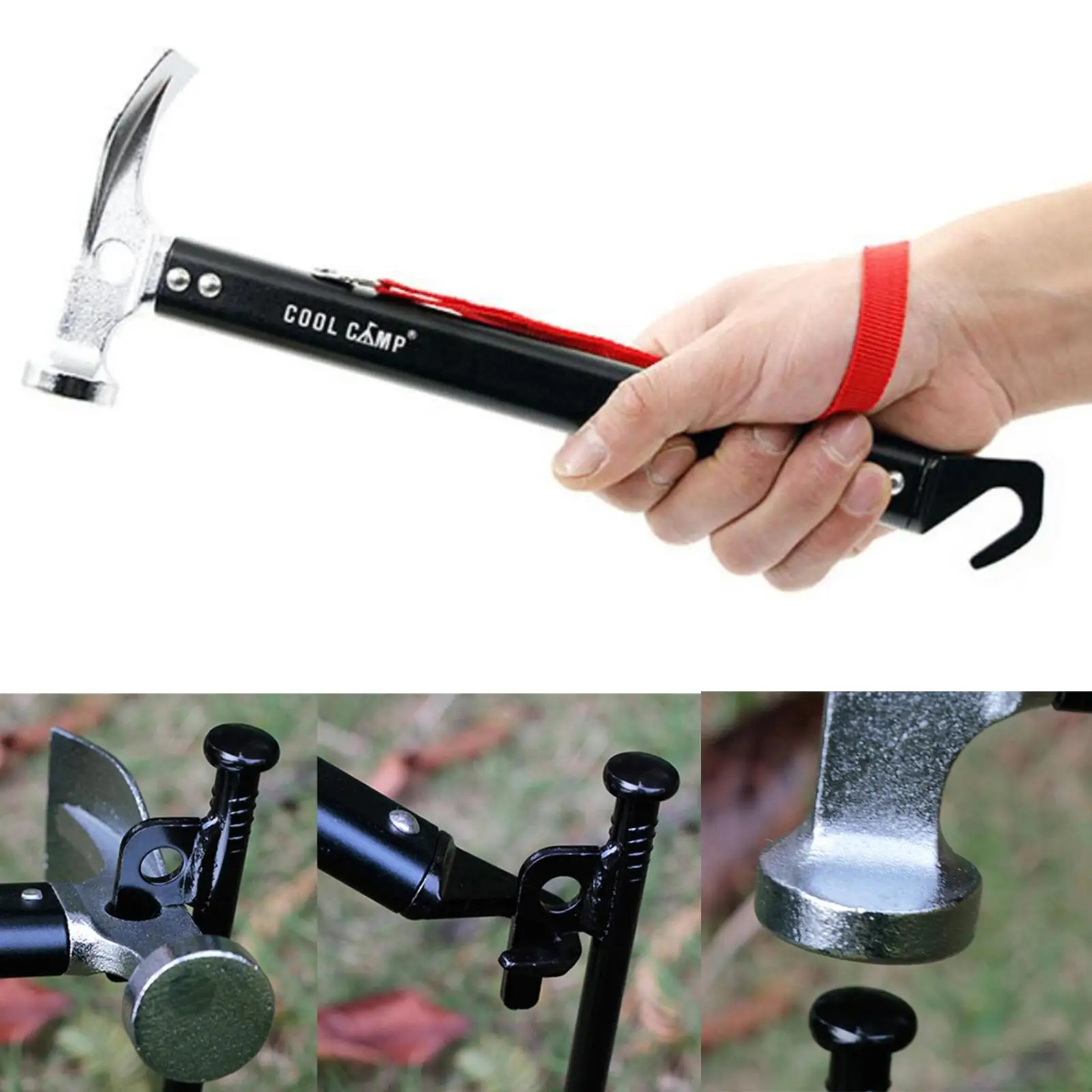 Multifunctional Tent Mallet Peg Remover Driver Hammer Lightweight Camping Hiking Accessories