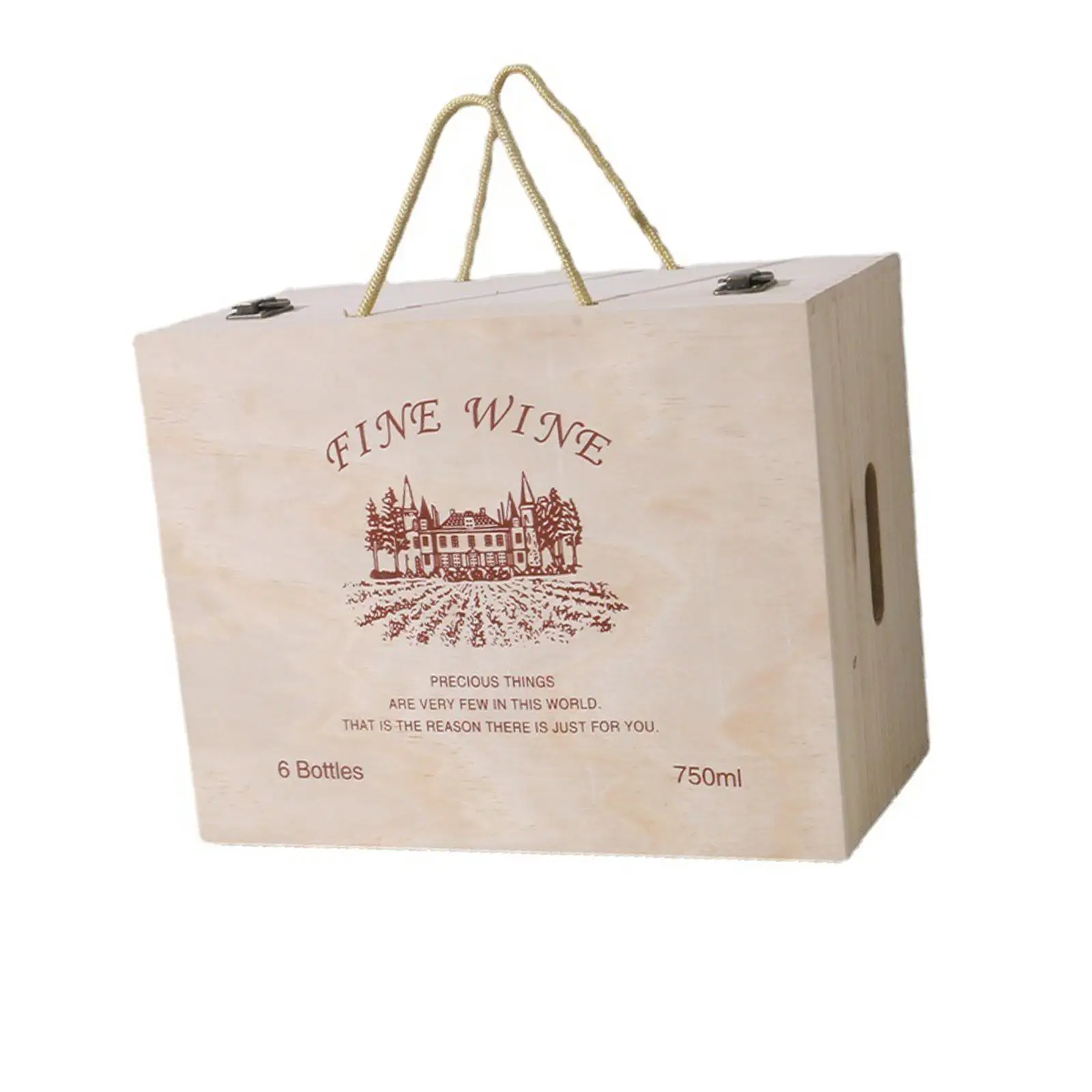 Wine Carrier Portable Wine Accessories Decorative Wooden Wine Gift Box for Christmas Holiday Celebrations Wedding Anniversary