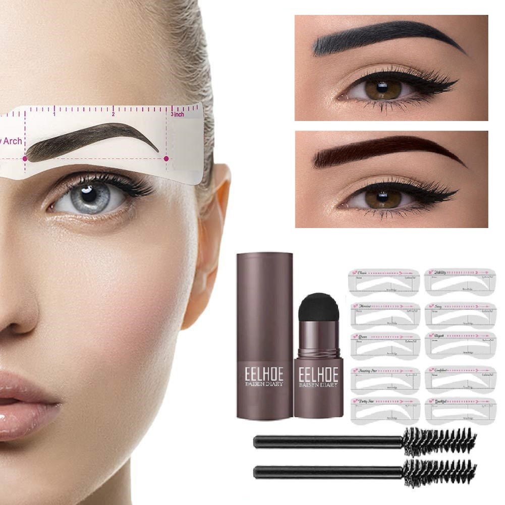 Best of 2023 One Step Eyebrow Stamp Shaping Kit Makeup Brow Set Pen Women Waterproof Contour Stencil Tint Natural Stick Hairline Enhance Reviews & Tips