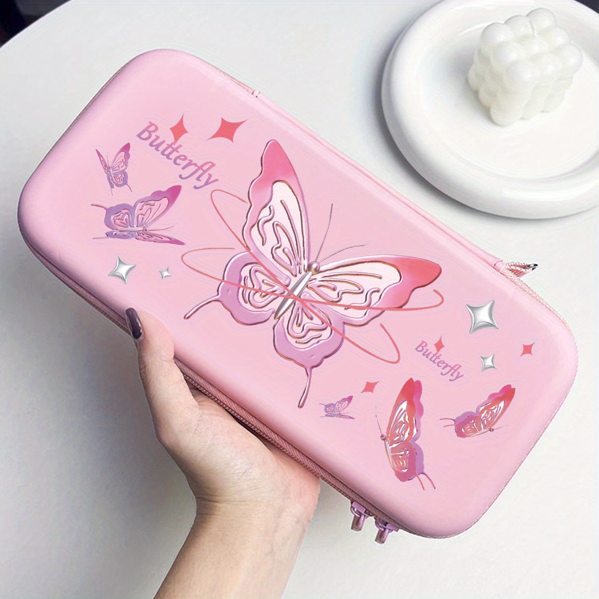 Title 5, Pink Purple Butterfly Nintendo Switch Portable ...