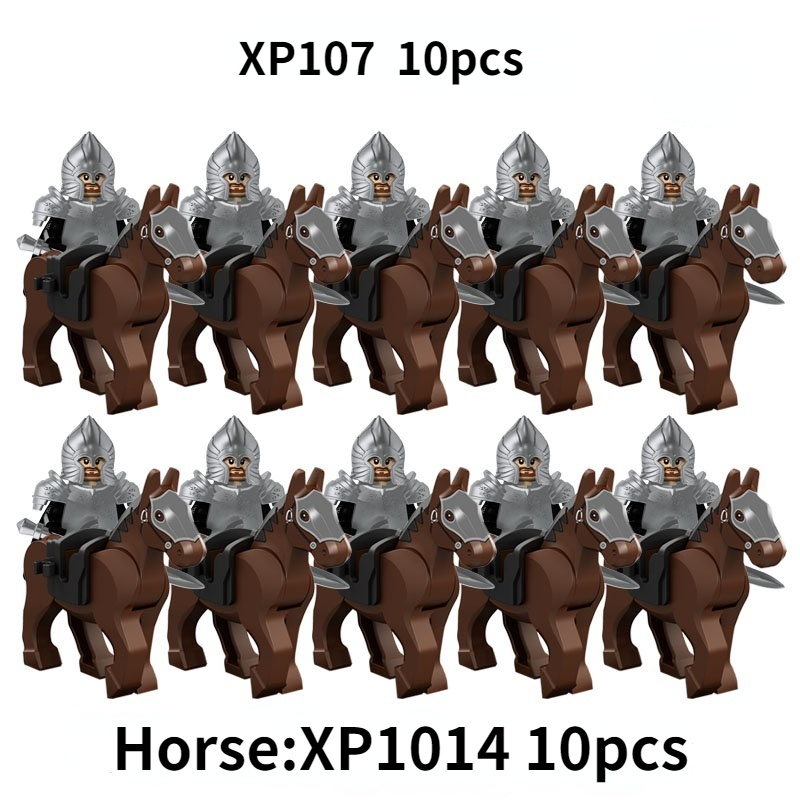 KT1046 SET 10 Stück/Koruit Mittelalterliche Ritter Rohan Uruk-hai Elfen Gondor Krieger Zwerg Bausteine Spielzeug – Detail 11