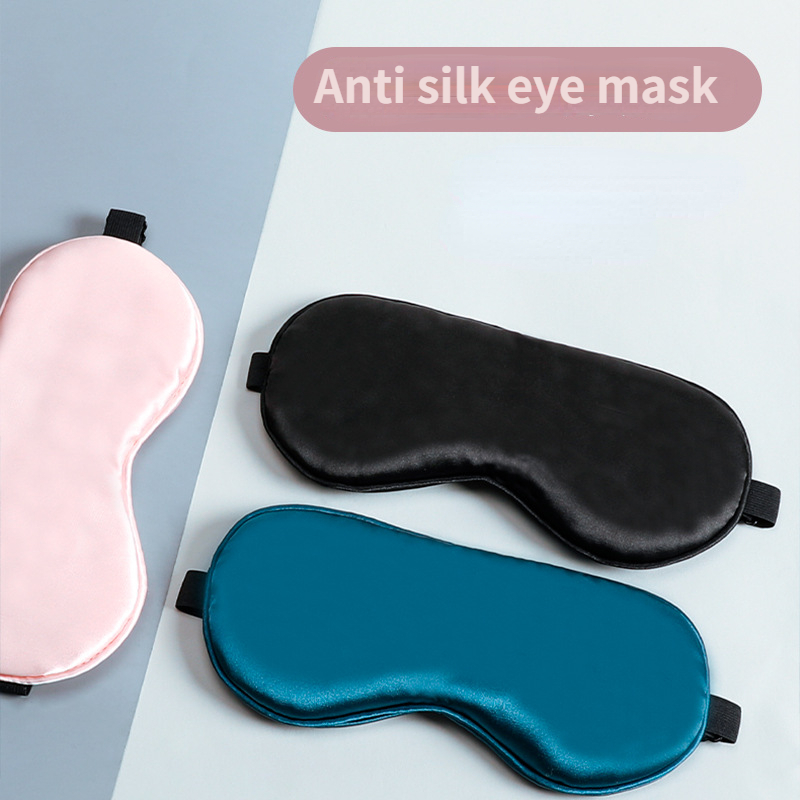Description Picture 2 of itemImitation Silk Sleeping Eye Mask Travel Rest Eyemask Aid Cover Pad Soft Blindfold Relax Massager Improve Sleep Better Tools