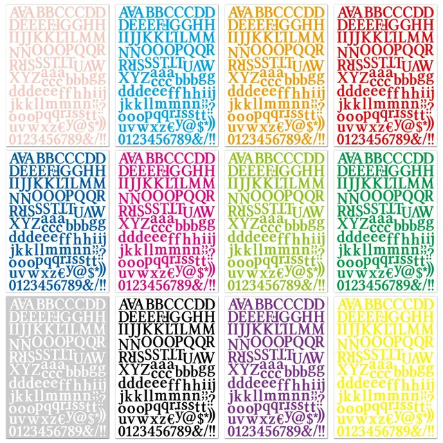 Laser Colorful Alphabet Number Scrapbooking Stickers Vinyl Waterproof  English Letters Digital DIY Diary Journal Album Cup Decals - AliExpress