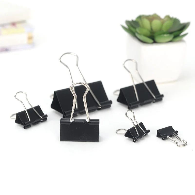 H&S 10 Binder Clips 51mm Large Paper Clamps Foldback Clip Black - Binder  Clip - Paper Clip - Stationary Clips - Paper Binder Clip - Clip Clamp 