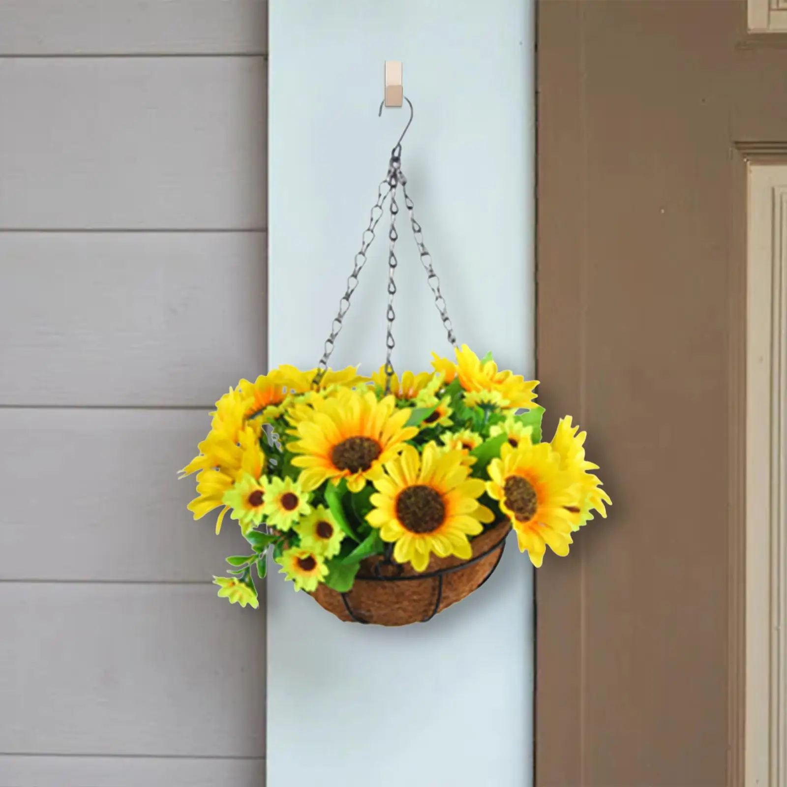 Artificial Hanging Basket Flowers Wreath Artificial Sunflower Bouquets for Home Bride Holding Flowers Tabletop Wedding Kitchen