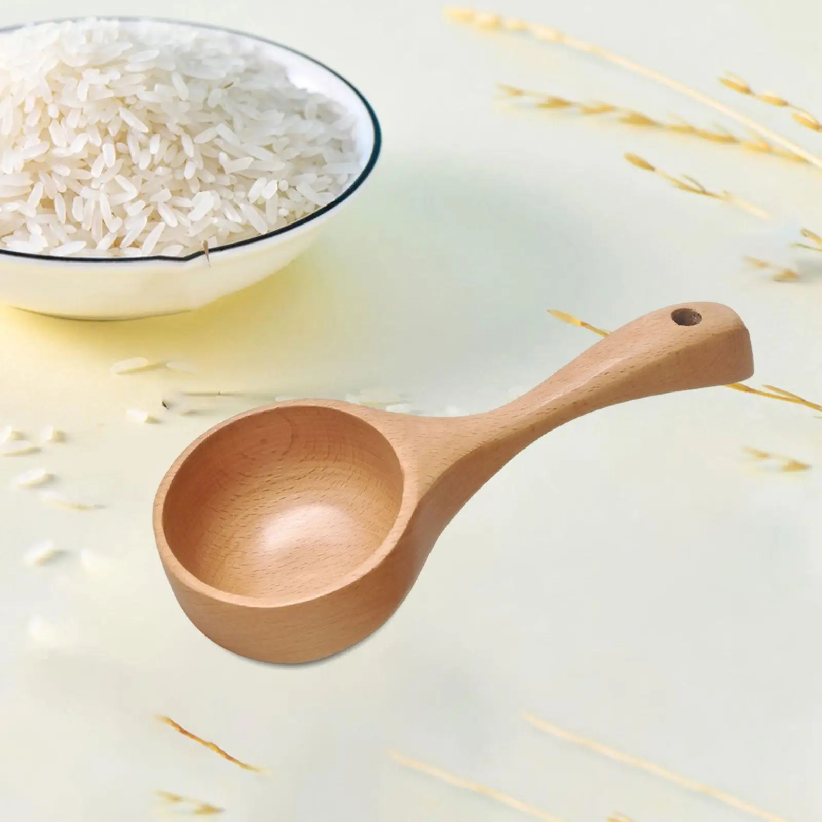 Multipurpose Wooden Ladle Kitchen Utensil Tableware Serving Soup Tablespoon for Canisters Flour Bath Salt Porridge Rice