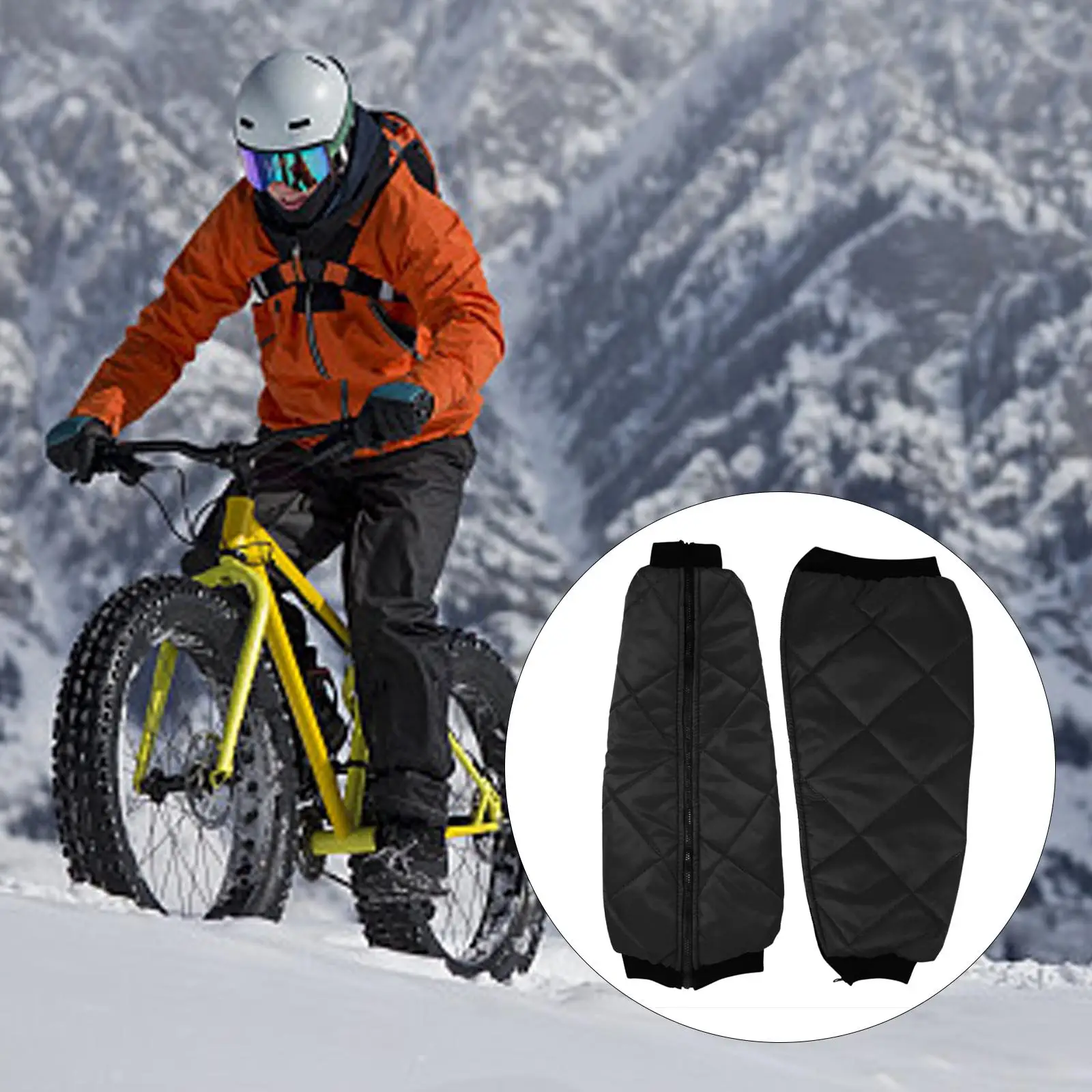 Winter Warm Knee Pads Men Women Knee Adjustable with Zipper Leg Sleeves for Bike Outdoor Riding