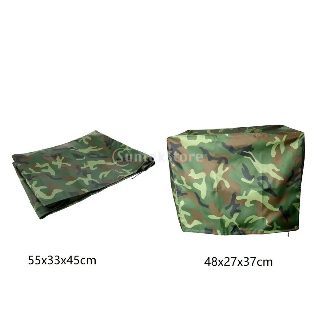 2 Pieces Camo Boat Outboard Motor Cover Universal For 2-15  Engines NEW