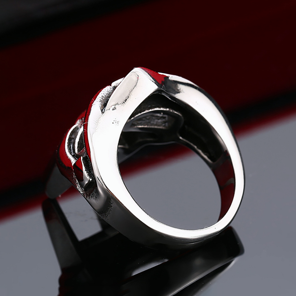 Gothic Vintage Klassische Mf Doom Maske Ringe Punk Ägyptischer Pharao Edelstahl Ring Für Männer Jungen Mode Schmuck Geschenk Großhandel – Detail 5
