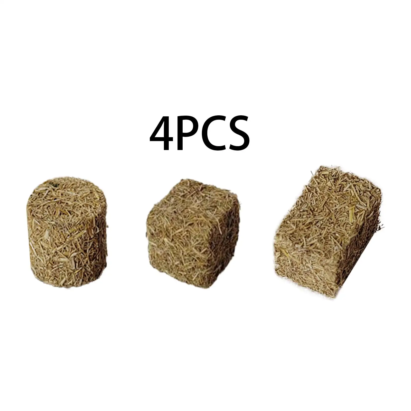 4 Pieces Mini Hay Bales Multifunction Small Decorative Hay Simulated Haystack for Handmade DIY Yard Sand Table Dollhouse