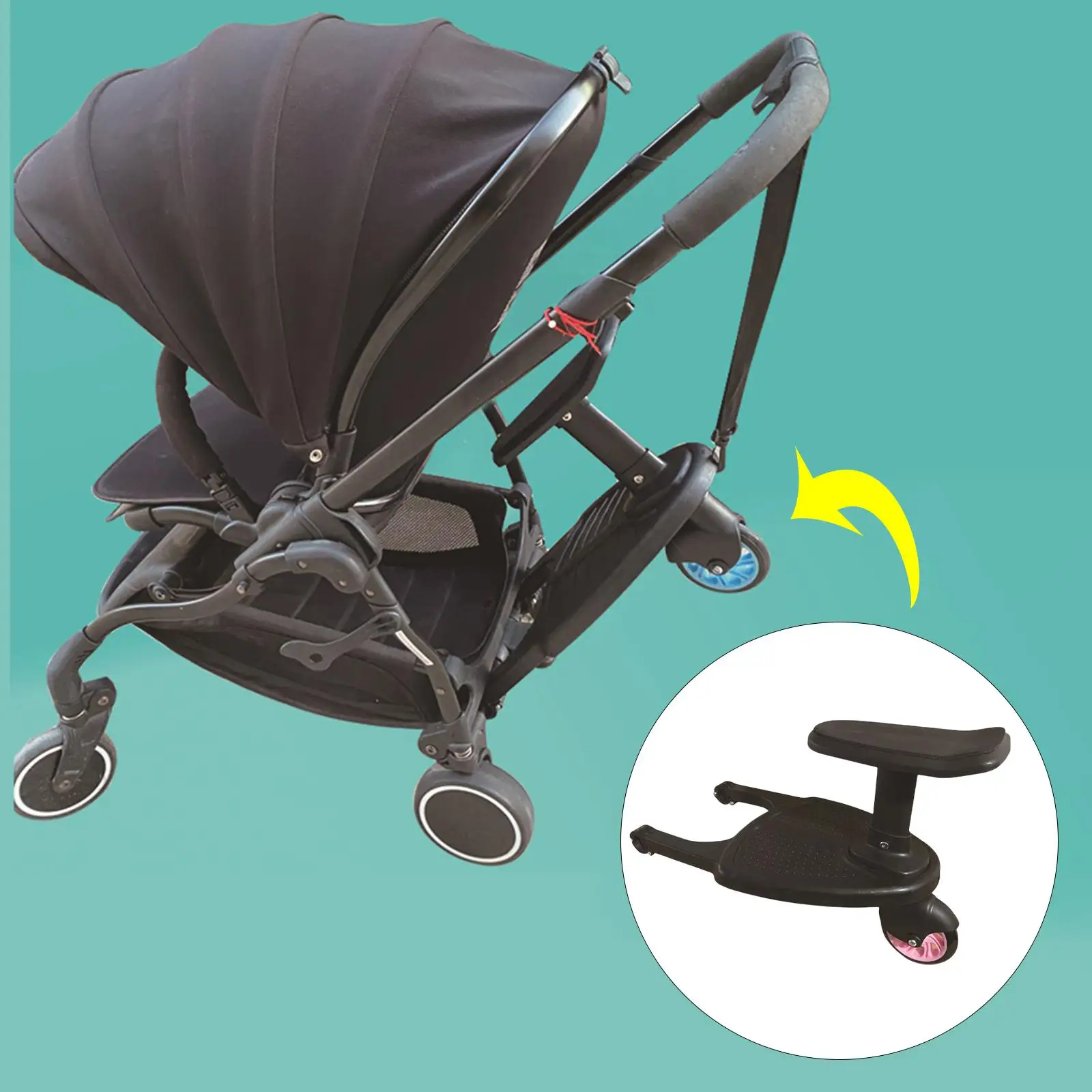 Buggy Second Child Pushchair Standing Plate Seat Stroller Board Baby Stroller Auxiliary Pedal for Most Brands of Strollers