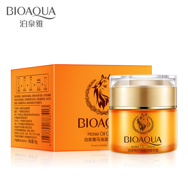 Best of BIOAQUA Horse Oil Face Cream Moisturizing Anti-aging Oil Control Skin Care Cosmetics Skincare Facial Cream For Face Care Reviews & Tips - Image 5