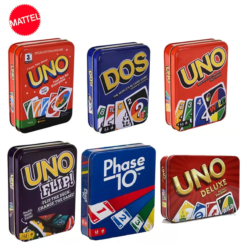 Original Mattel Uno Card Game Boy Toy for Adult Party Poker Board ...
