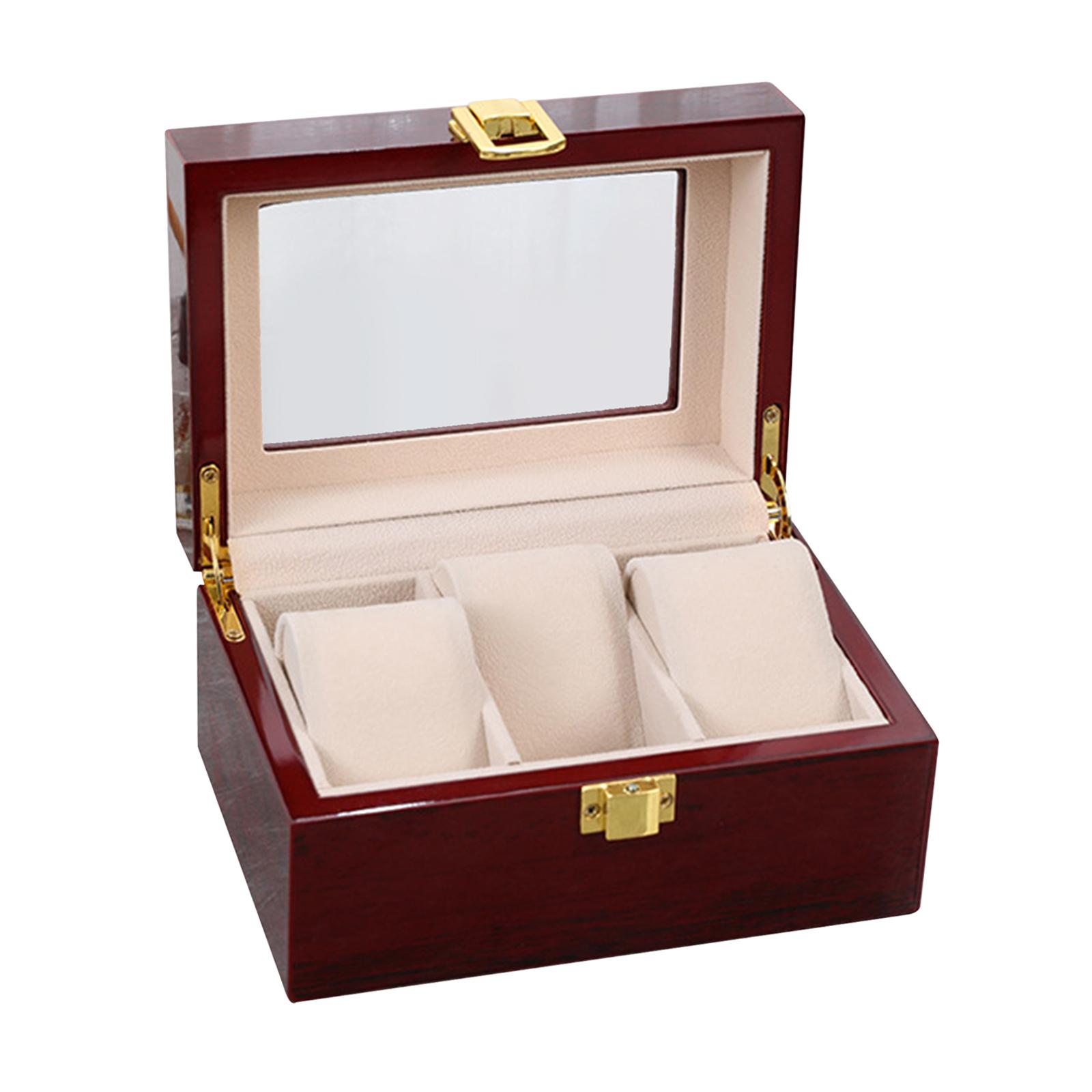 Watch Storage Box Portable Wooden Watch Box for Girls Women Home Decoration Table Dresser Shop Display Watches Jewelry Display