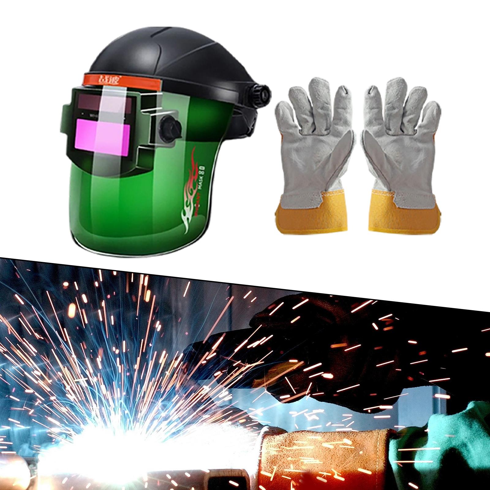 Welding Helmet Welding Mask Head-Mounted with 5 Replaceable Protective Screen Sheet Protective for TIG Mig ARC Grinding Plasma