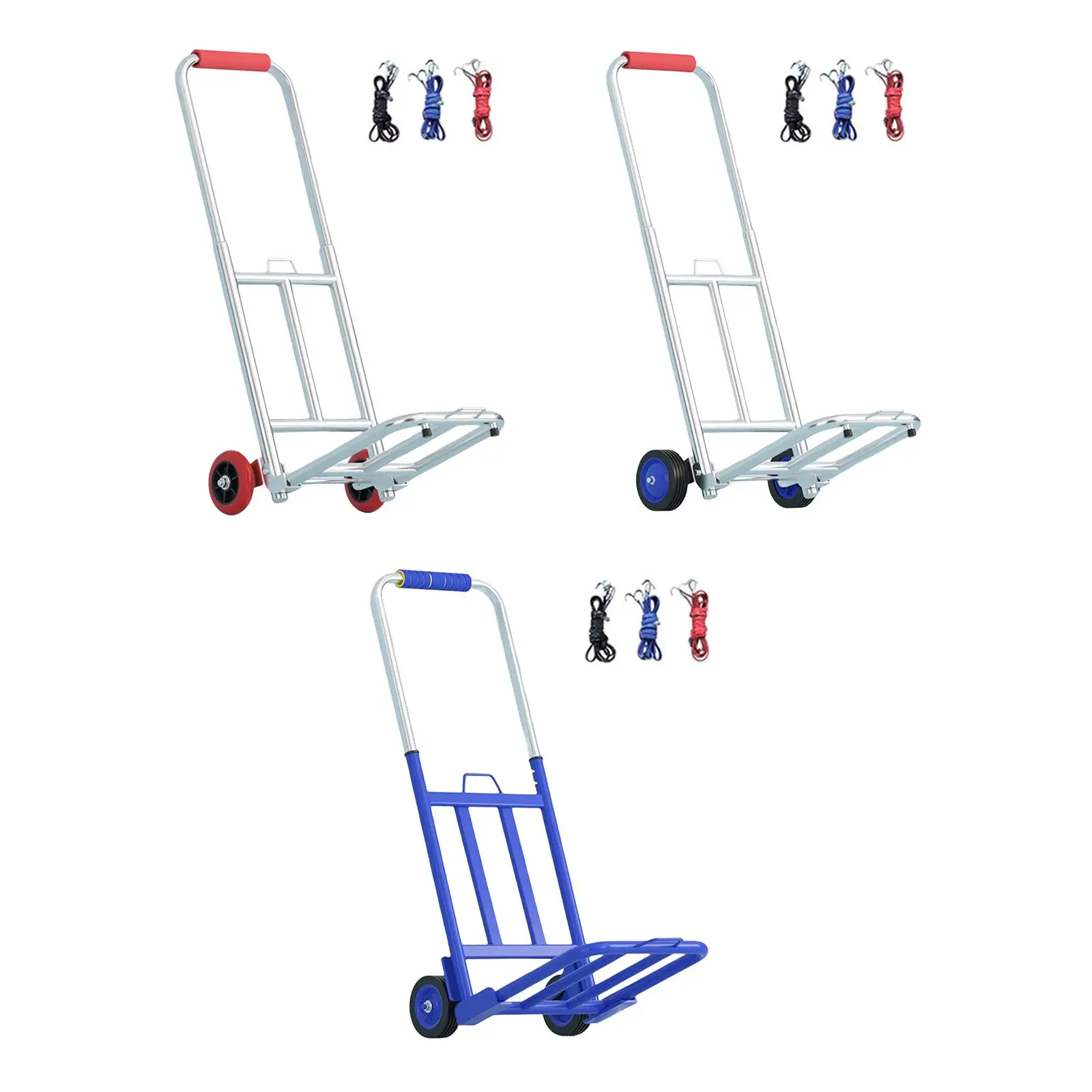 Folding Hand Truck 2 Wheel Compact Adjustable Foldable Roller Shopping Trolley