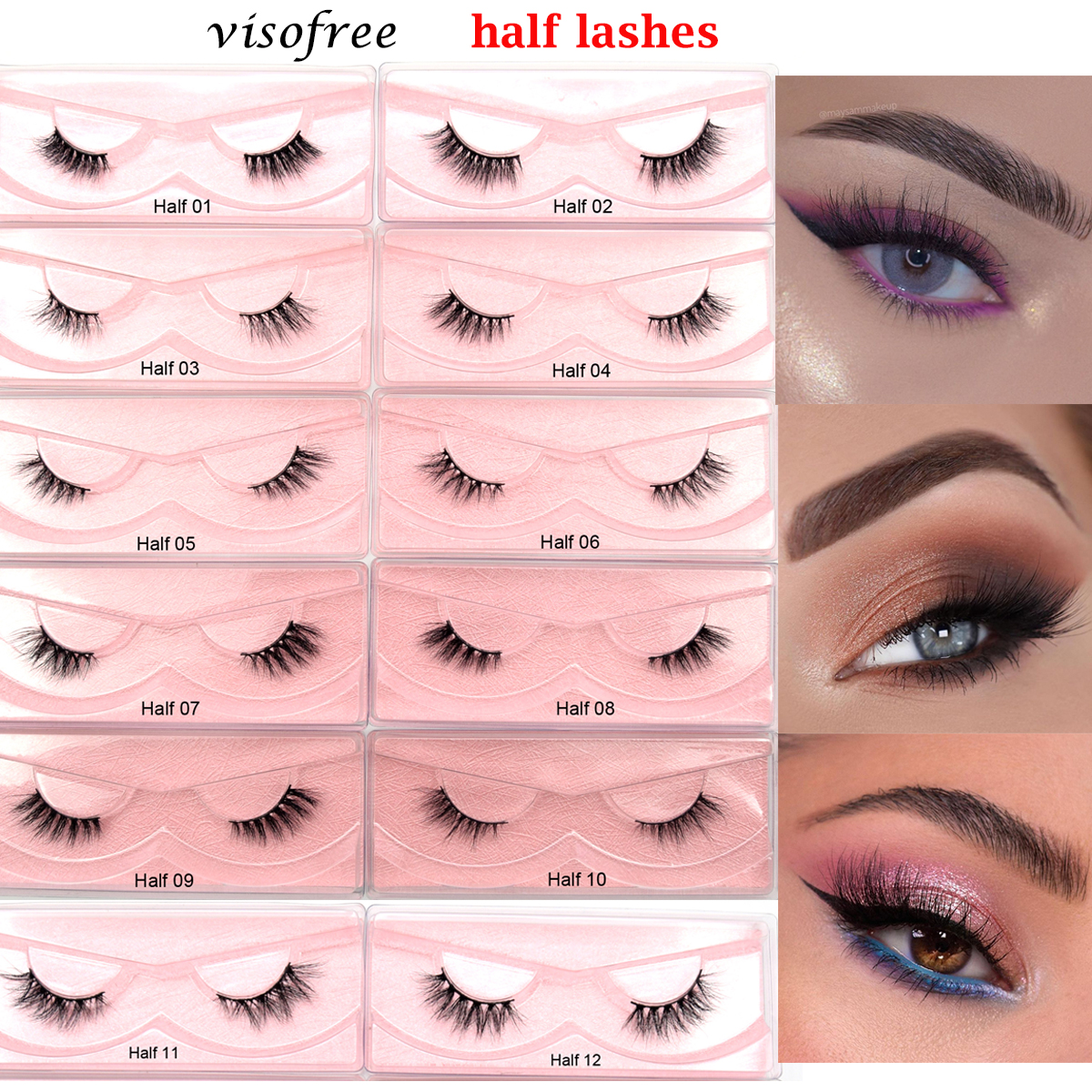 Best of Visofree Half Lashes Natural False Eyelashes Fake Lashes Wispy Long Makeup 3D Mink Lashes Eyelash Extension Mink Eyelashes Reviews & Tips