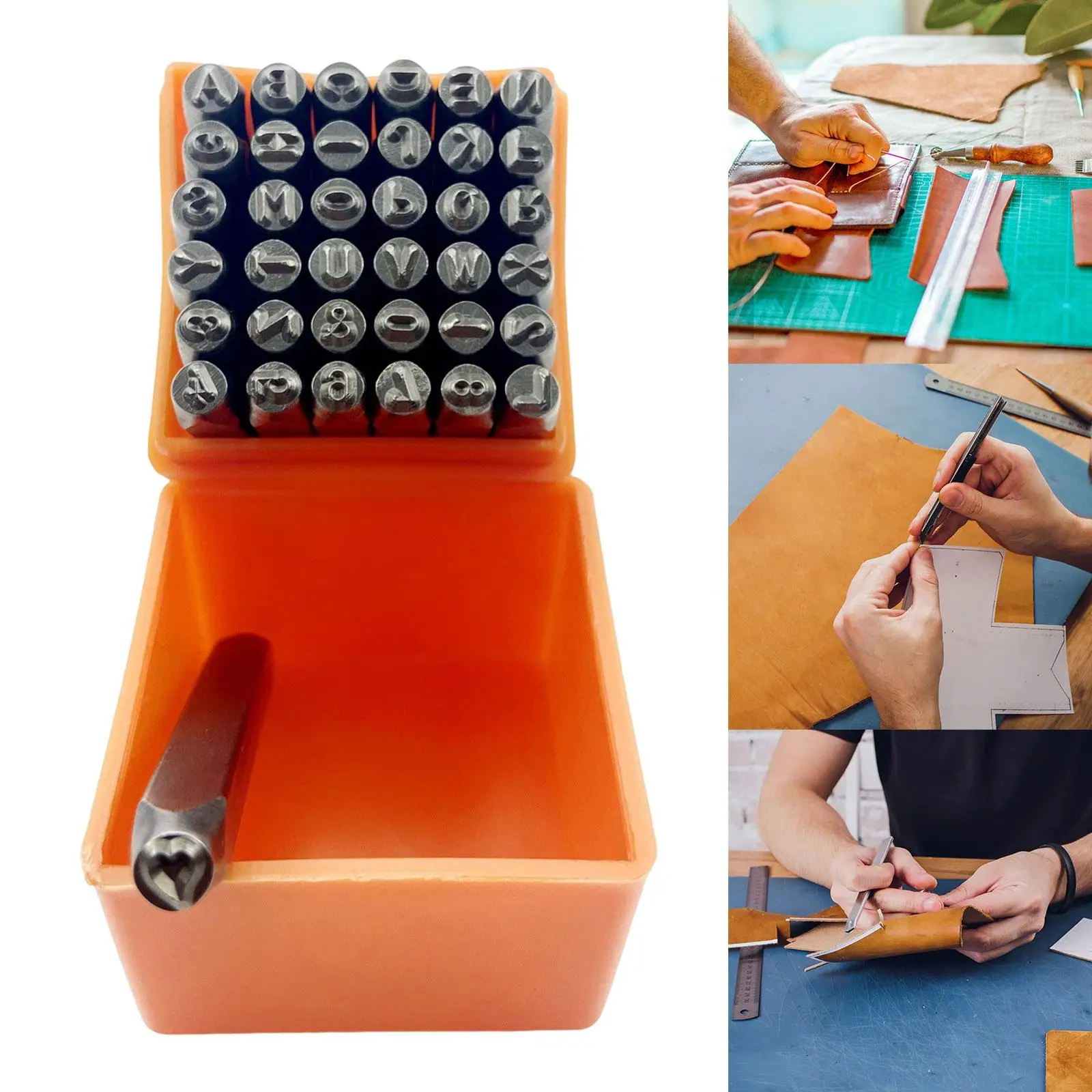 37 Pieces Metal Stamping Tool Set Pressing Die Stamp Punch Metal Leather Stamping Kit (1/8