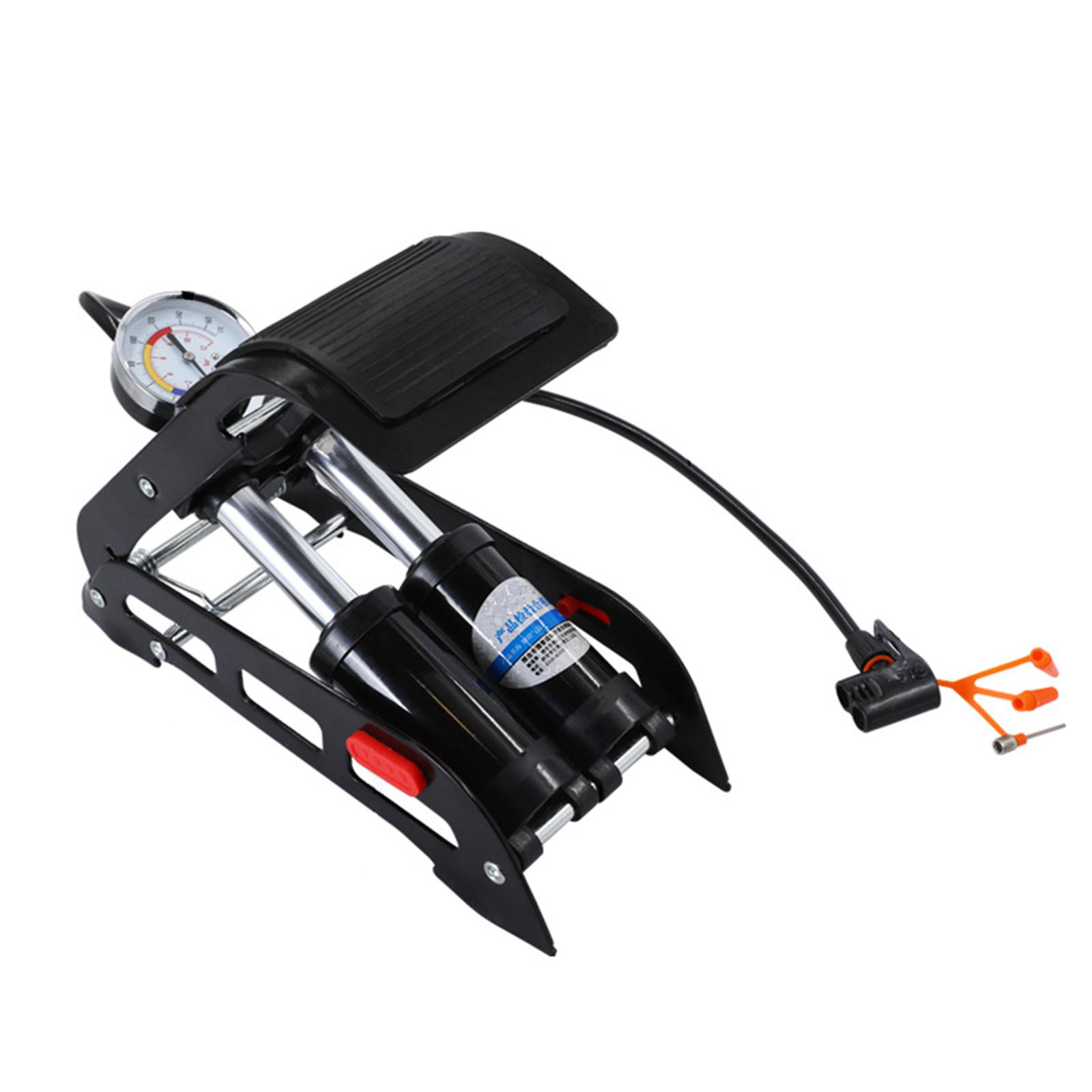 Bike Foot Pump Double Cylinder Foldable Inflator for Car,Bicycle,Sports Balls,Scooter and Toys etc Easy to Use Foldable Compact